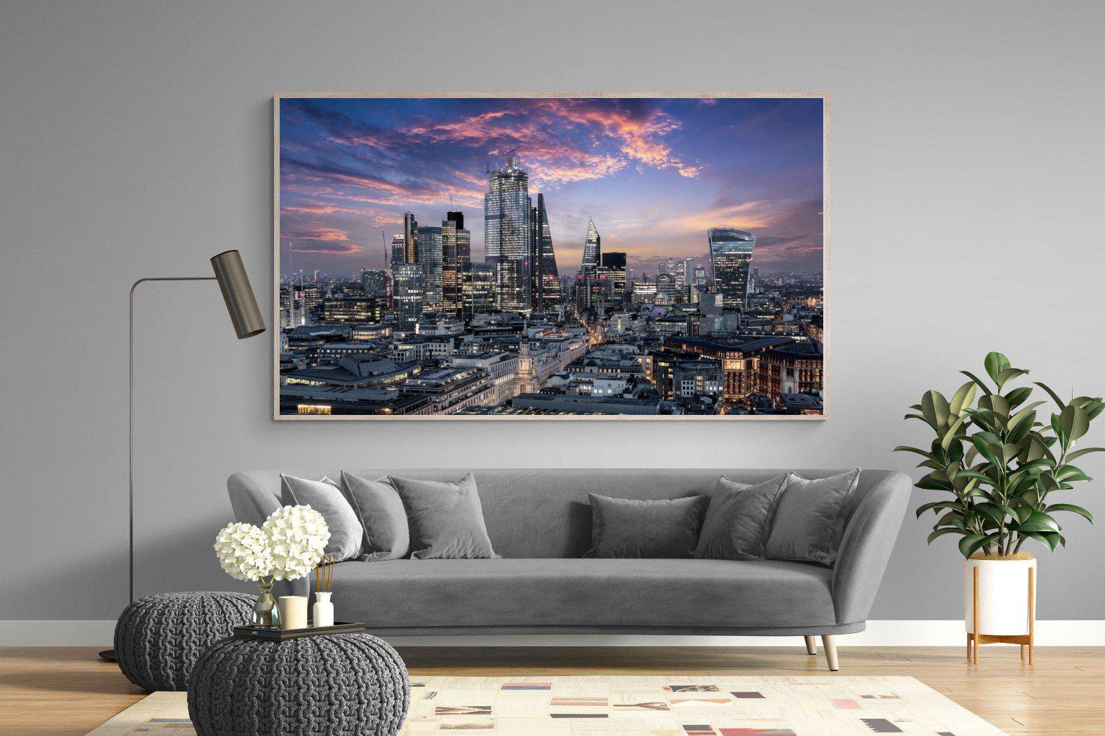 London Dusk-Wall_Art-220 x 130cm-Mounted Canvas-Wood-Pixalot