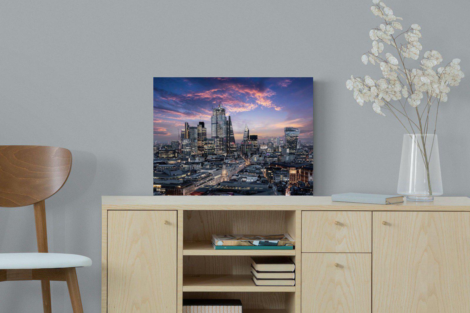 London Dusk-Wall_Art-60 x 45cm-Mounted Canvas-No Frame-Pixalot