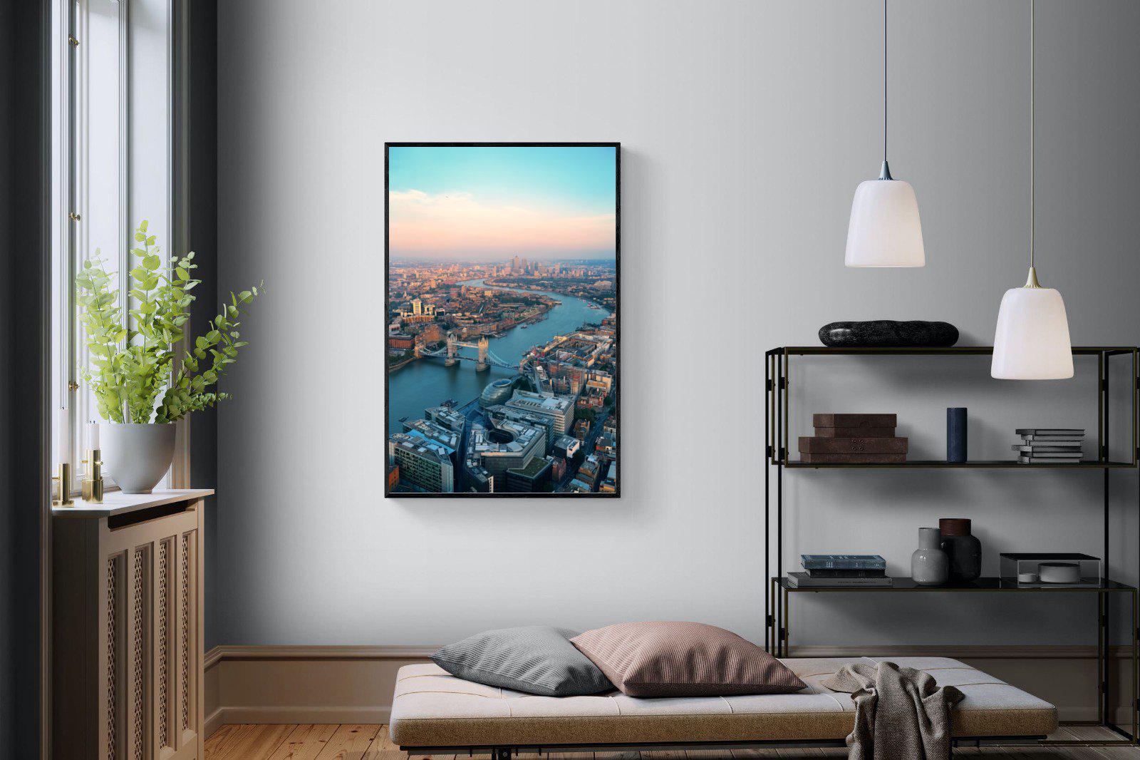 London-Wall_Art-100 x 150cm-Mounted Canvas-Black-Pixalot