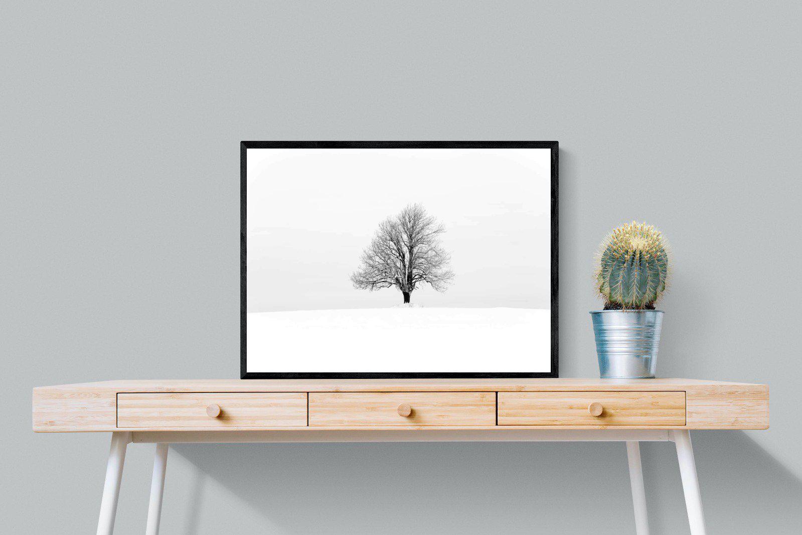 Lone Tree-Wall_Art-80 x 60cm-Mounted Canvas-Black-Pixalot