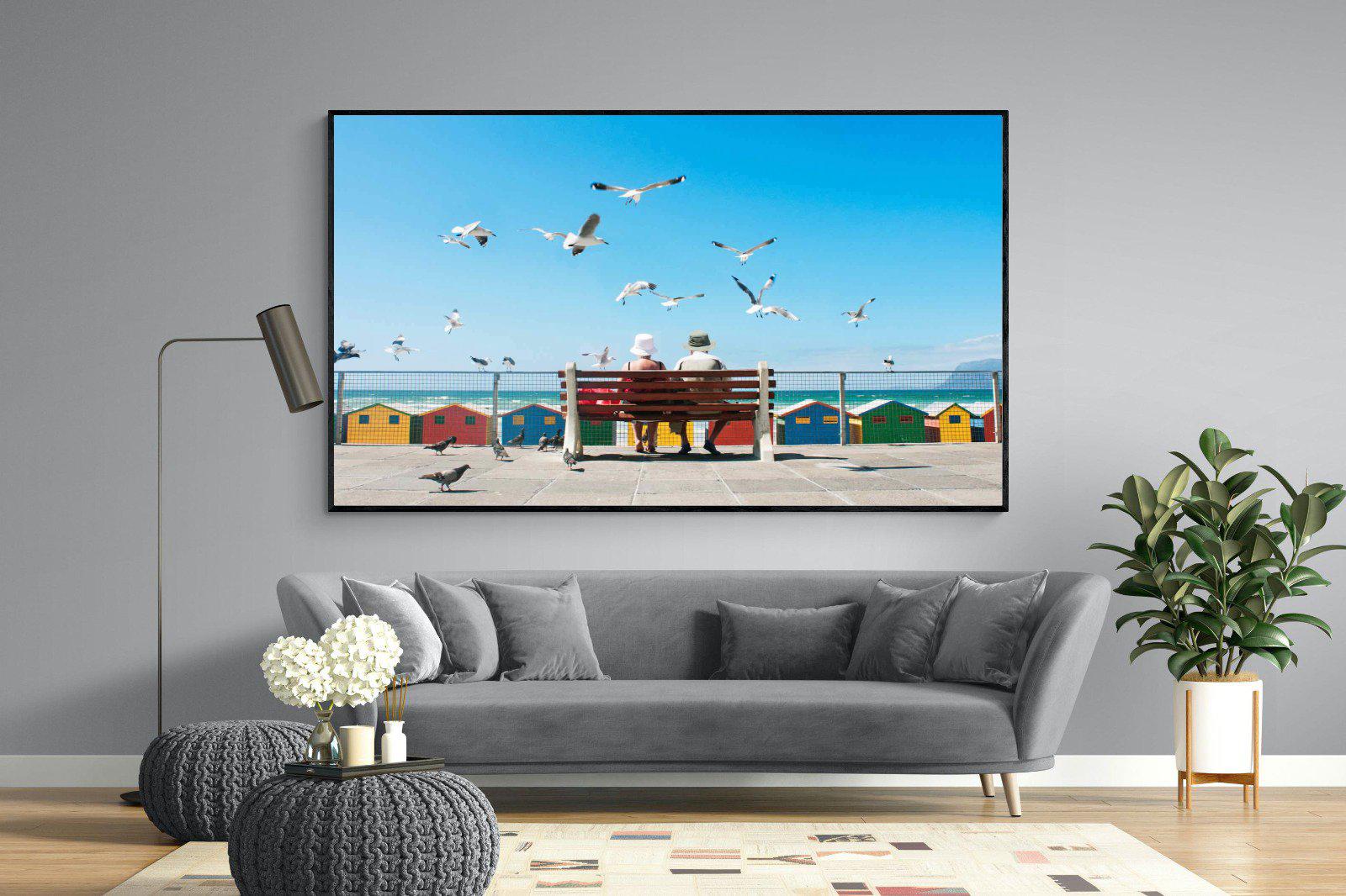 Lunch At The Beach-Wall_Art-220 x 130cm-Mounted Canvas-Black-Pixalot