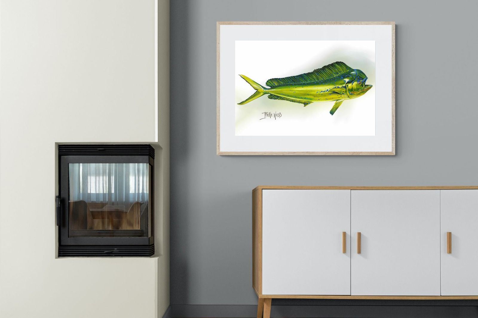 Mahi Mahi-Wall_Art-100 x 75cm-Framed Print-Wood-Pixalot