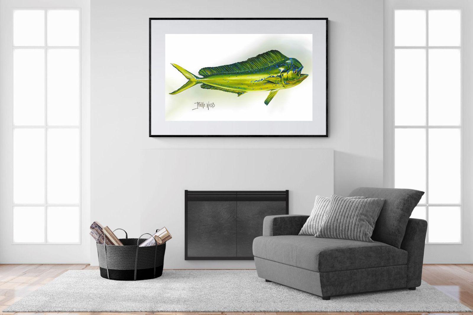 Mahi Mahi-Wall_Art-150 x 100cm-Framed Print-Black-Pixalot