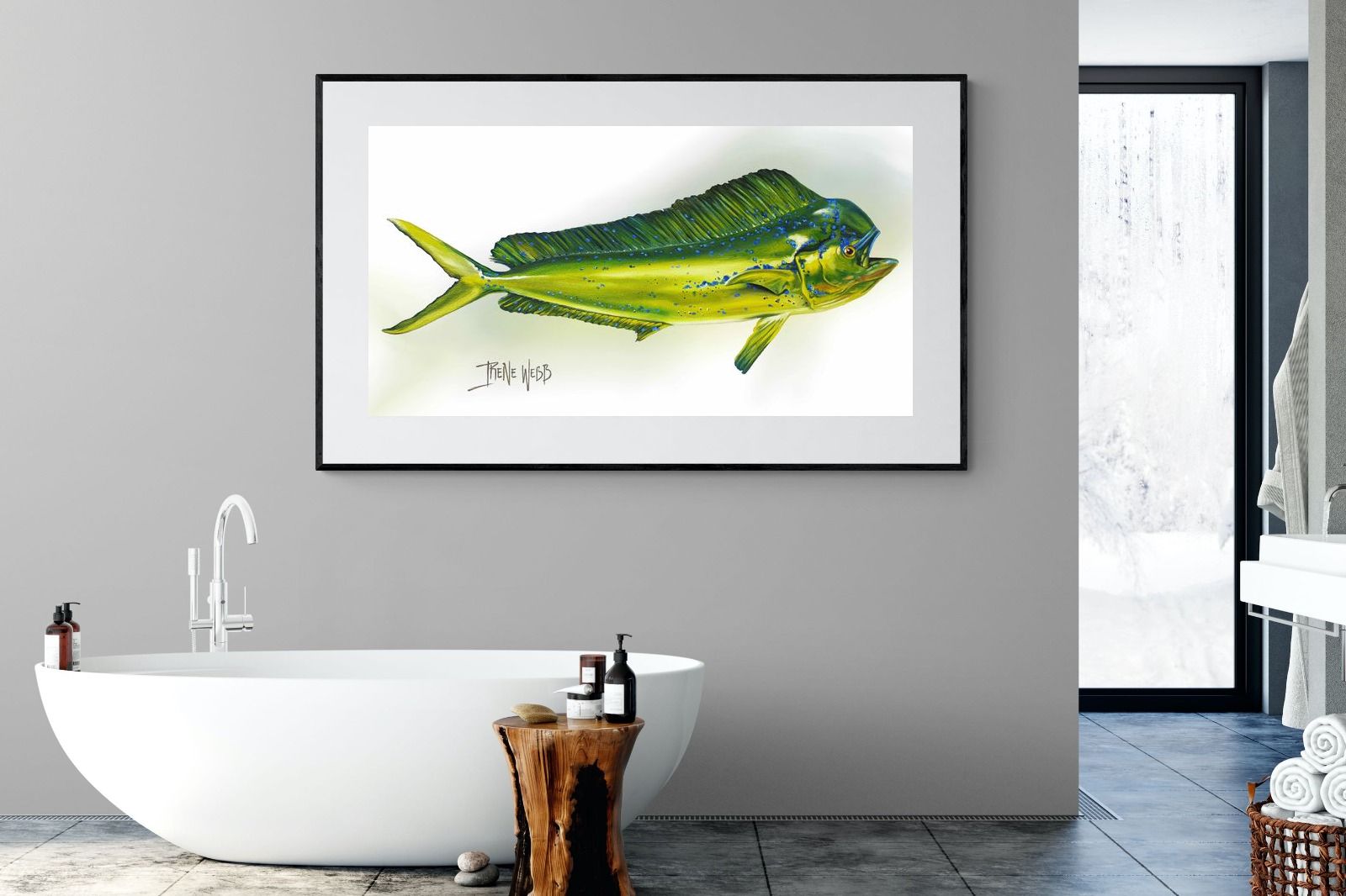 Mahi Mahi-Wall_Art-180 x 110cm-Framed Print-Black-Pixalot