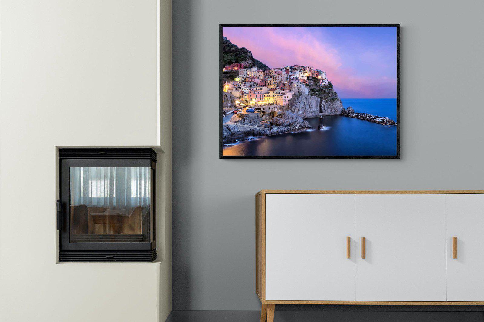 Manarola-Wall_Art-100 x 75cm-Mounted Canvas-Black-Pixalot