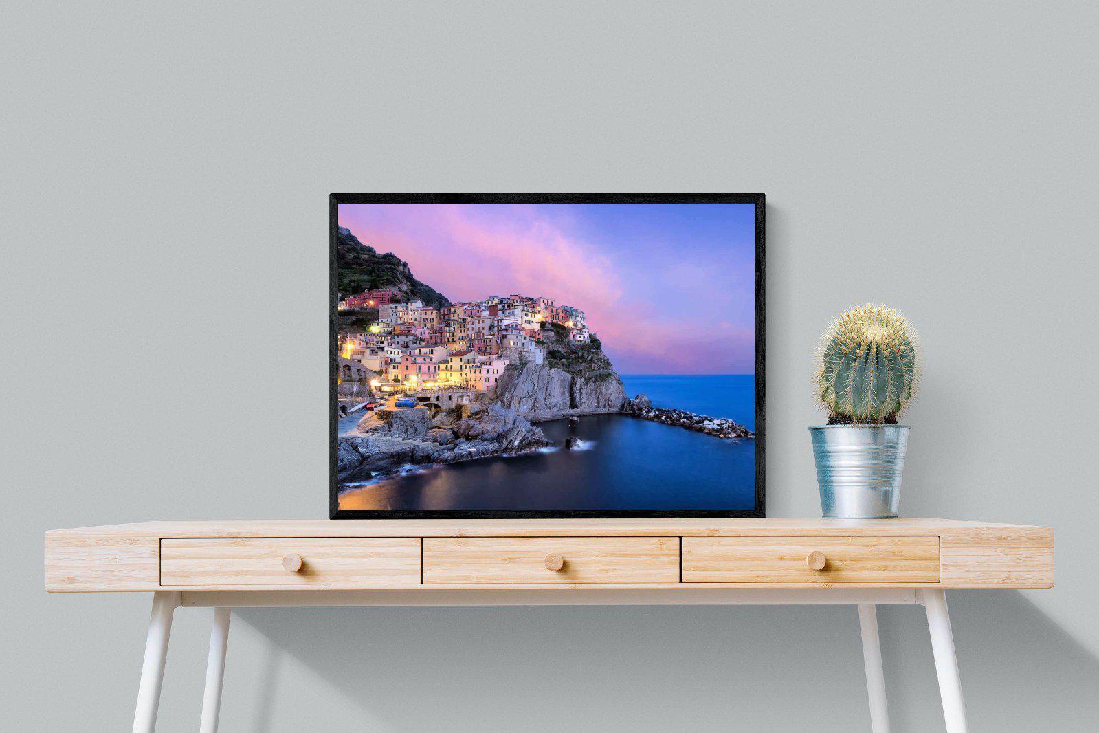 Manarola-Wall_Art-80 x 60cm-Mounted Canvas-Black-Pixalot