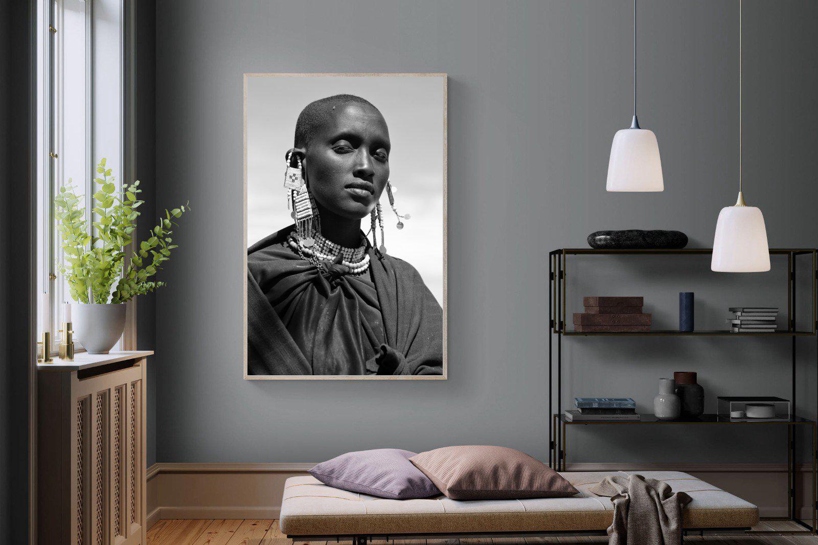 Masai Girl-Wall_Art-120 x 180cm-Mounted Canvas-Wood-Pixalot