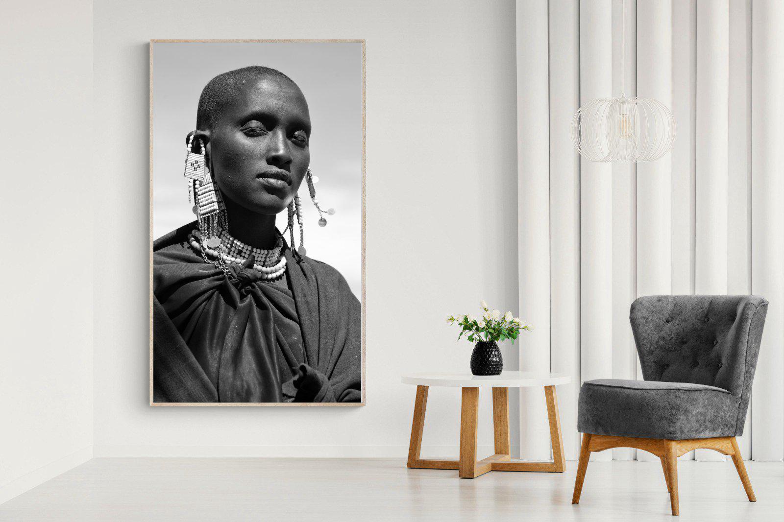 Masai Girl-Wall_Art-130 x 220cm-Mounted Canvas-Wood-Pixalot