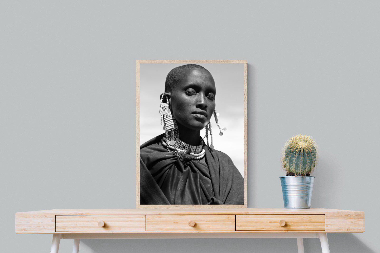 Masai Girl-Wall_Art-60 x 80cm-Mounted Canvas-Wood-Pixalot