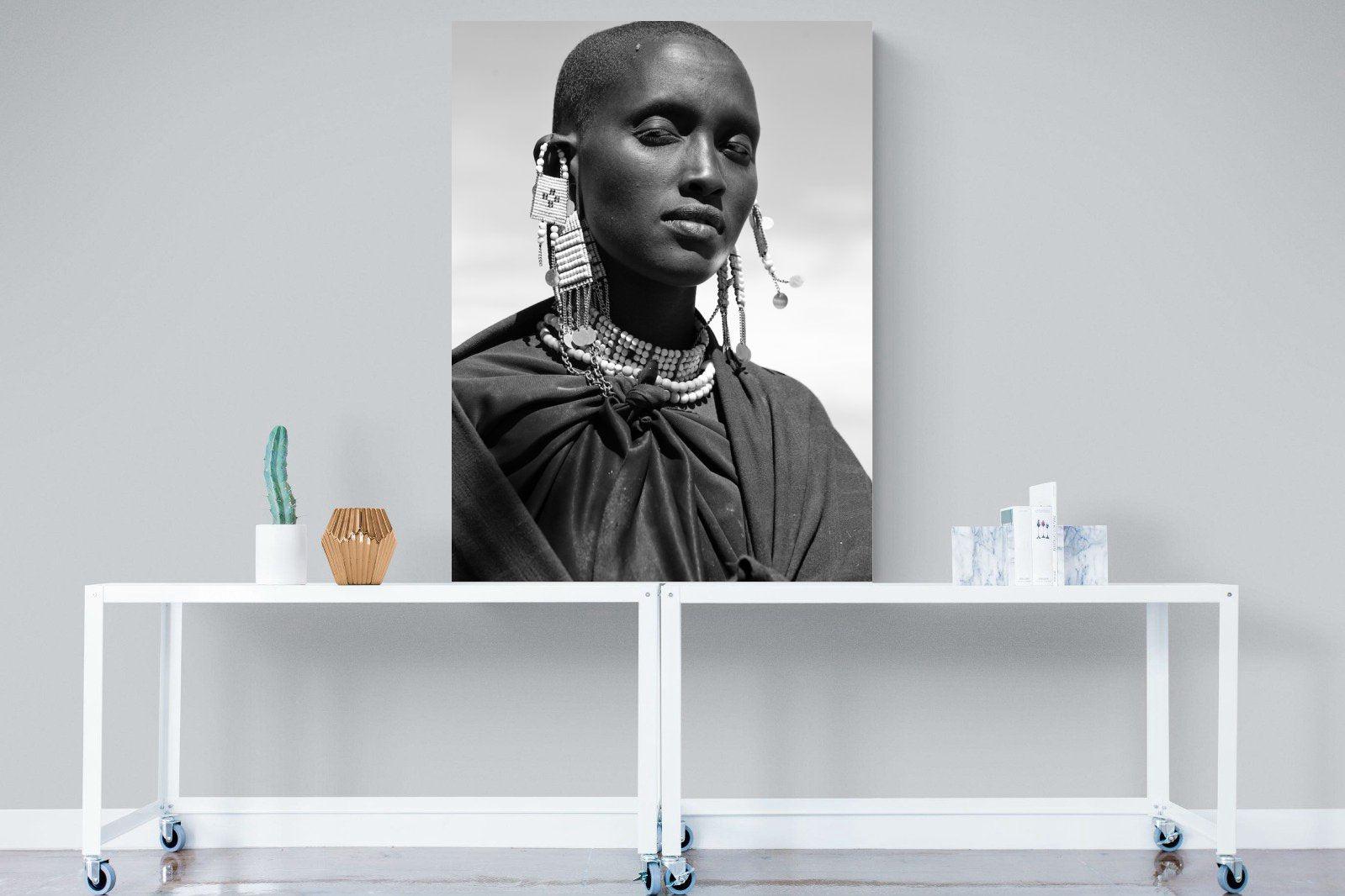 Masai Girl-Wall_Art-90 x 120cm-Mounted Canvas-No Frame-Pixalot