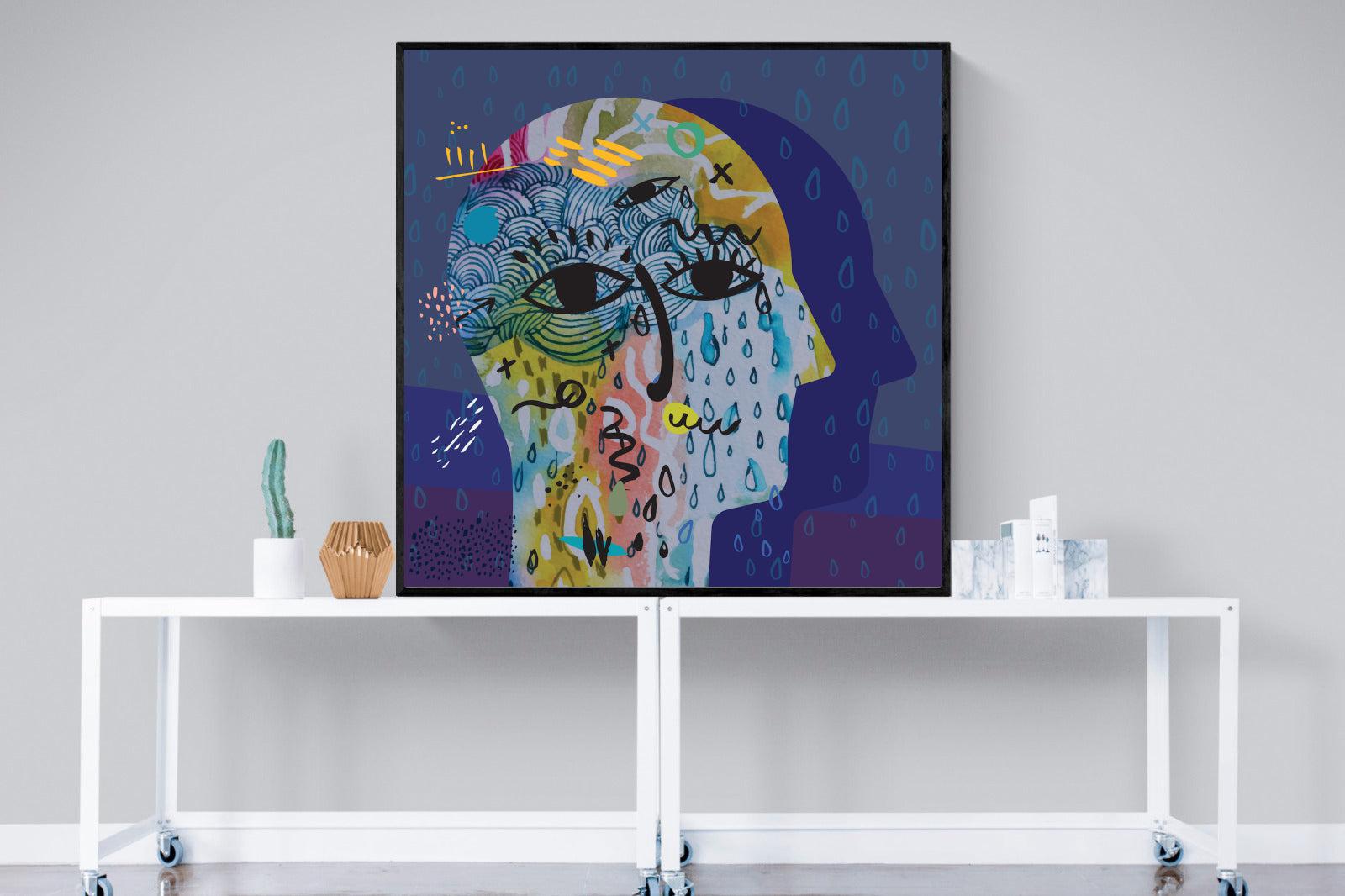 Melancholy-Wall_Art-120 x 120cm-Mounted Canvas-Black-Pixalot