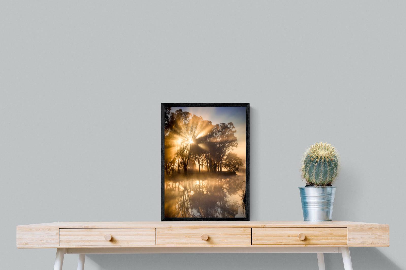 Misty Morning-Wall_Art-45 x 60cm-Mounted Canvas-Black-Pixalot