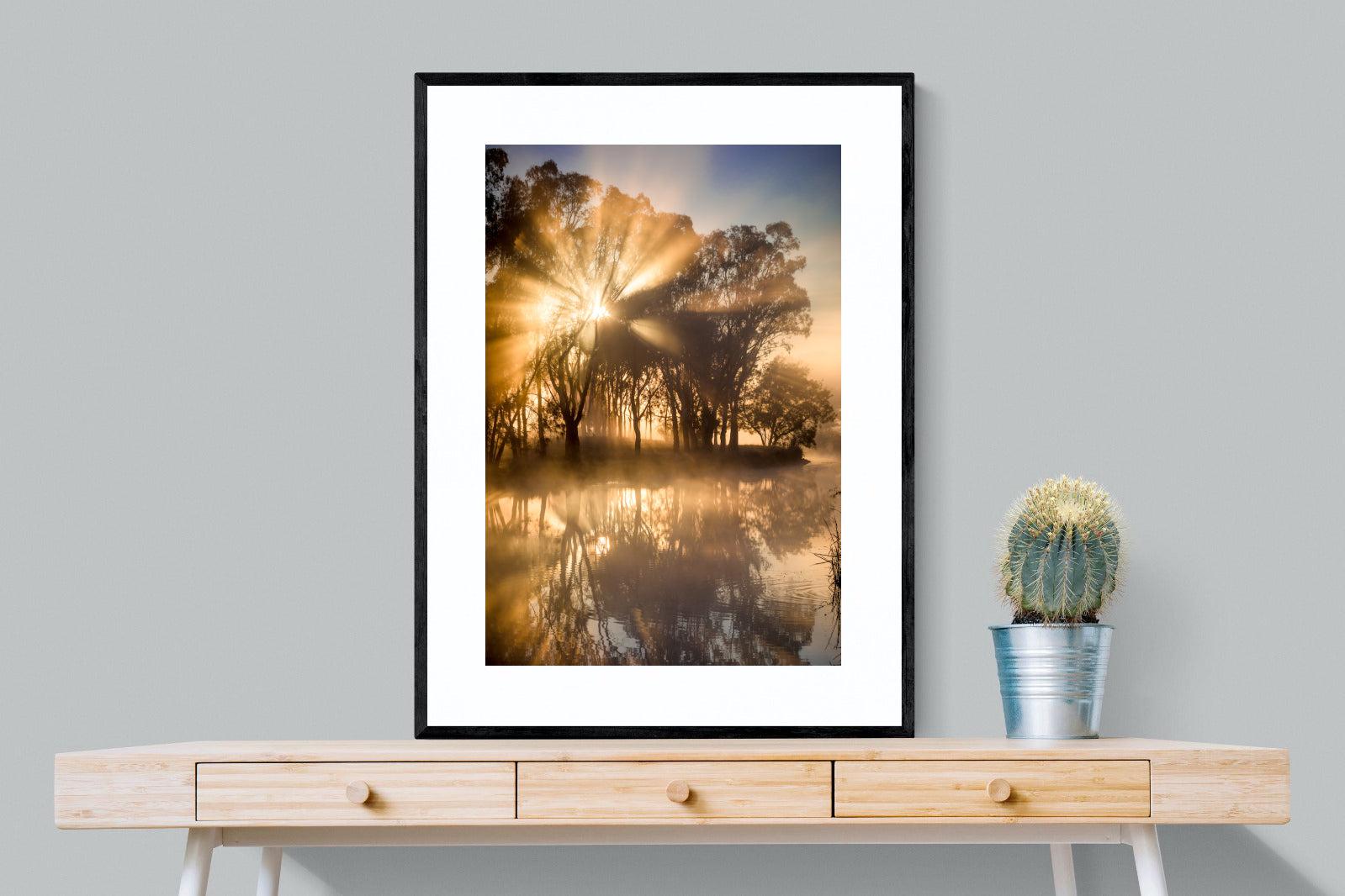 Misty Morning-Wall_Art-75 x 100cm-Framed Print-Black-Pixalot