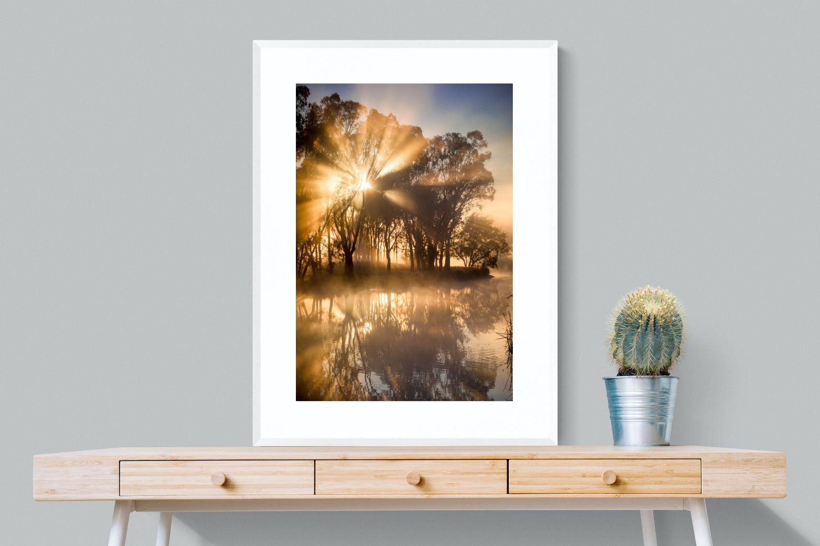 Misty Morning-Wall_Art-75 x 100cm-Framed Print-White-Pixalot