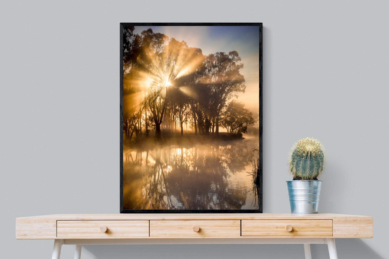 Misty Morning-Wall_Art-75 x 100cm-Mounted Canvas-Black-Pixalot