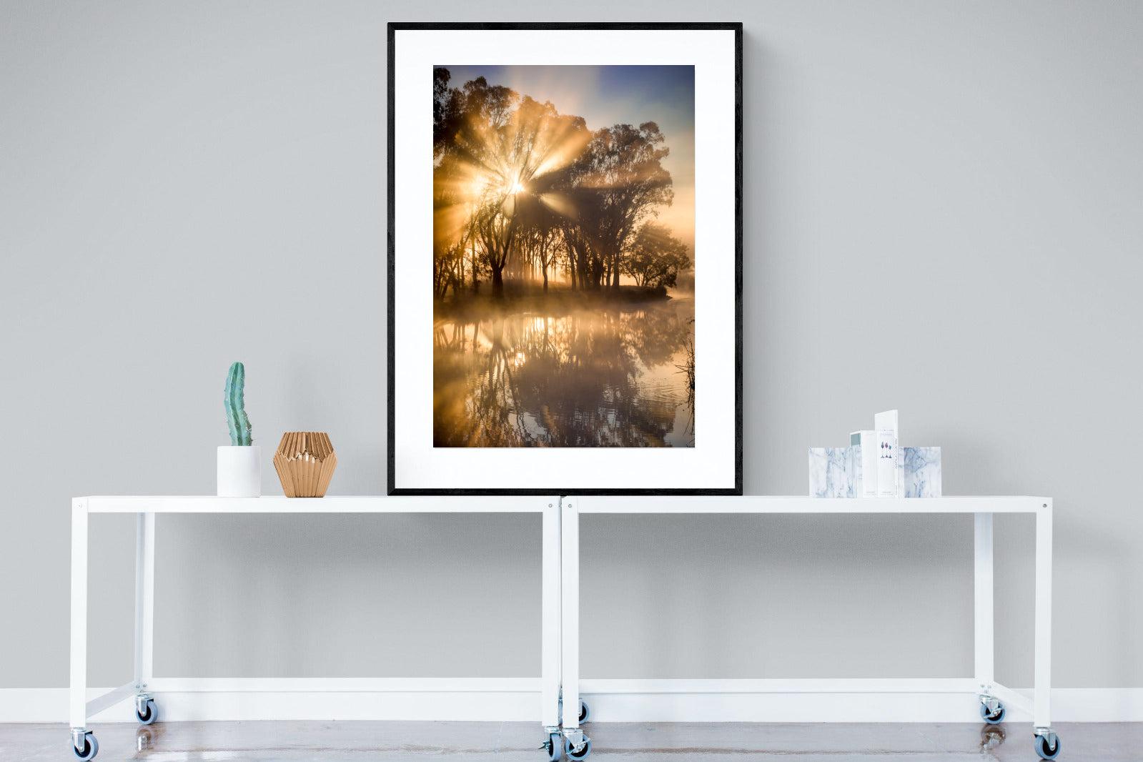 Misty Morning-Wall_Art-90 x 120cm-Framed Print-Black-Pixalot