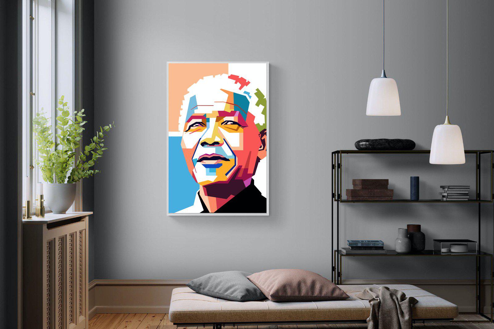 Modern Madiba-Wall_Art-100 x 150cm-Mounted Canvas-White-Pixalot