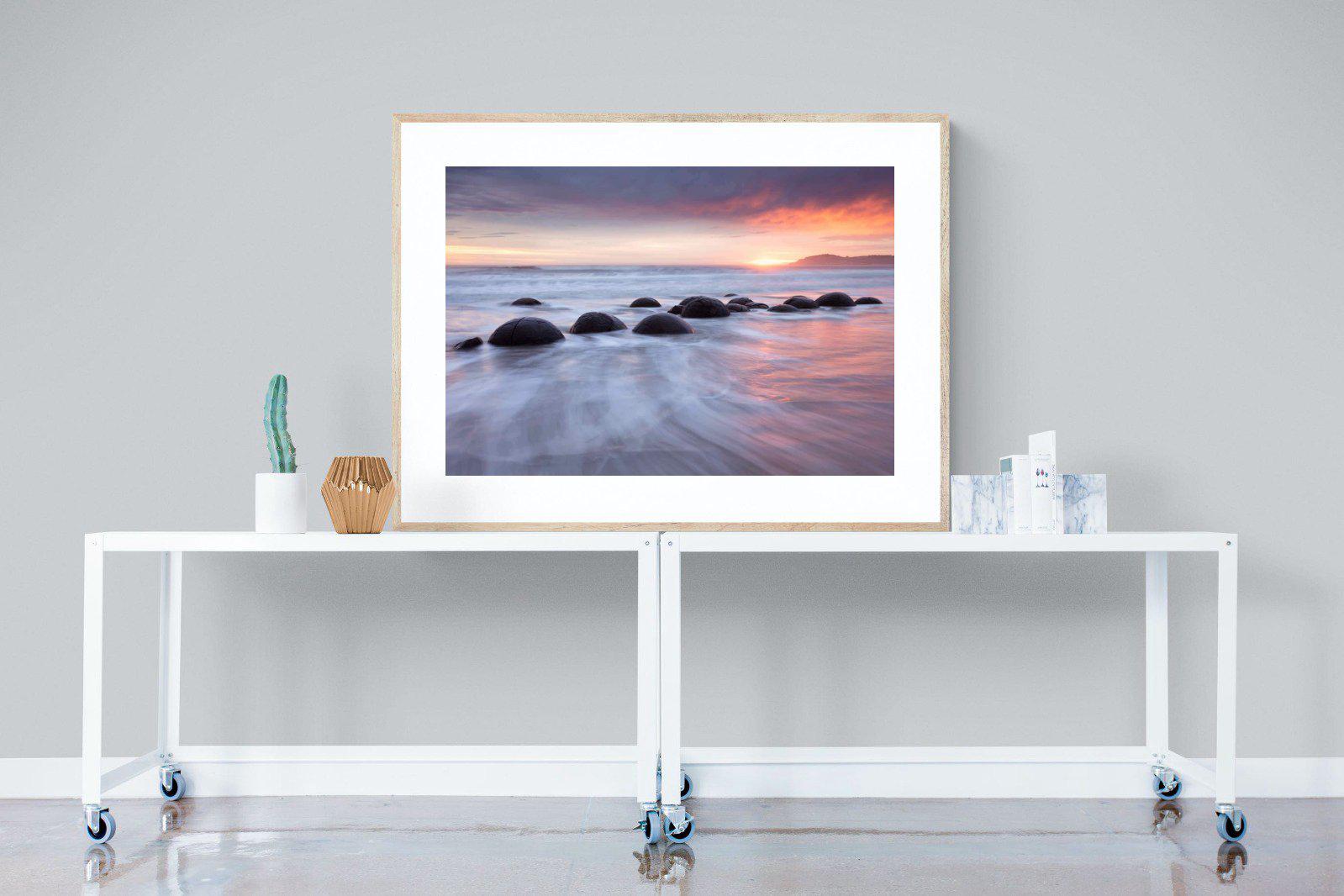 Moeraki Boulders-Wall_Art-120 x 90cm-Framed Print-Wood-Pixalot