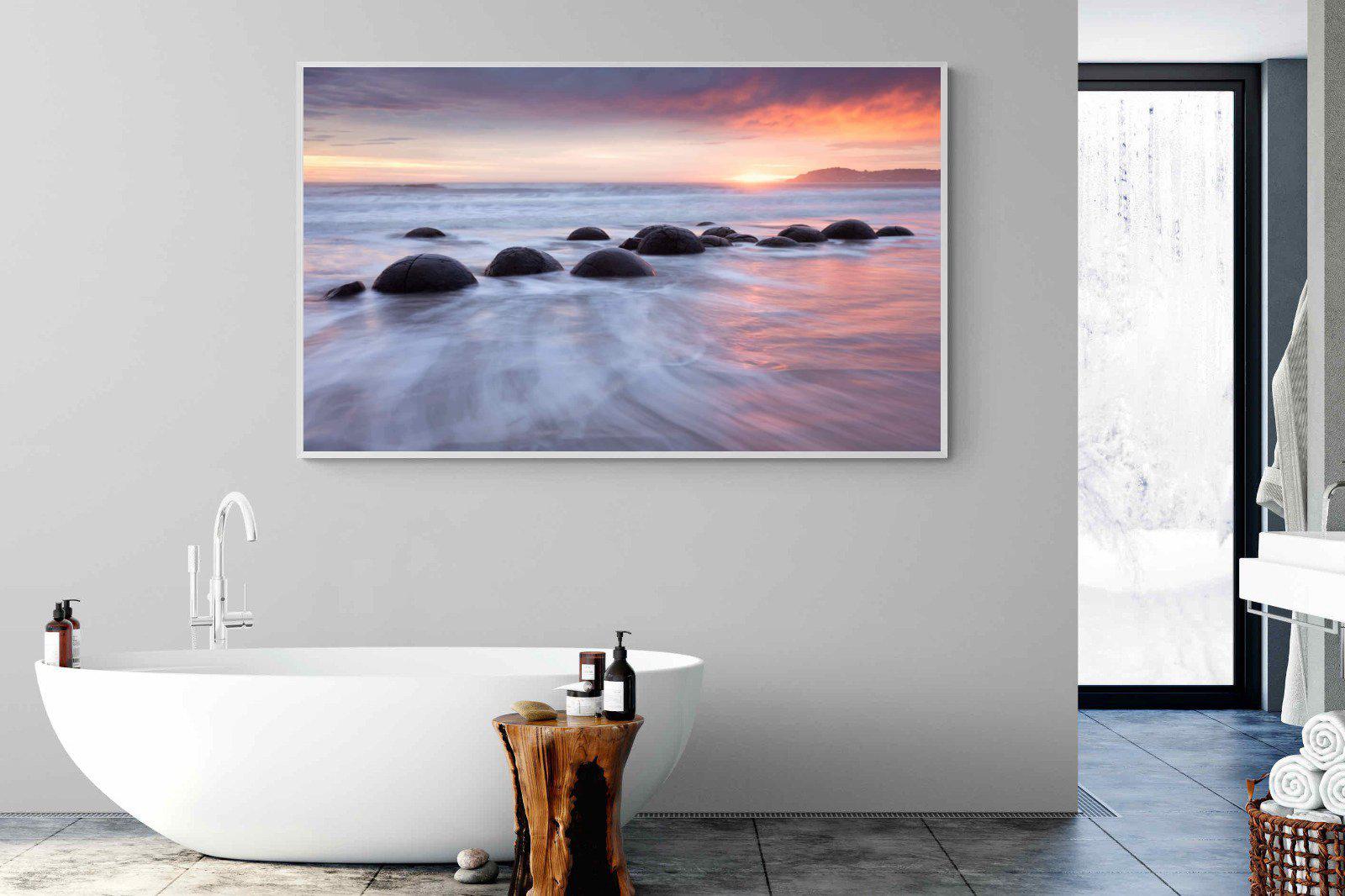 Moeraki Boulders-Wall_Art-180 x 110cm-Mounted Canvas-White-Pixalot