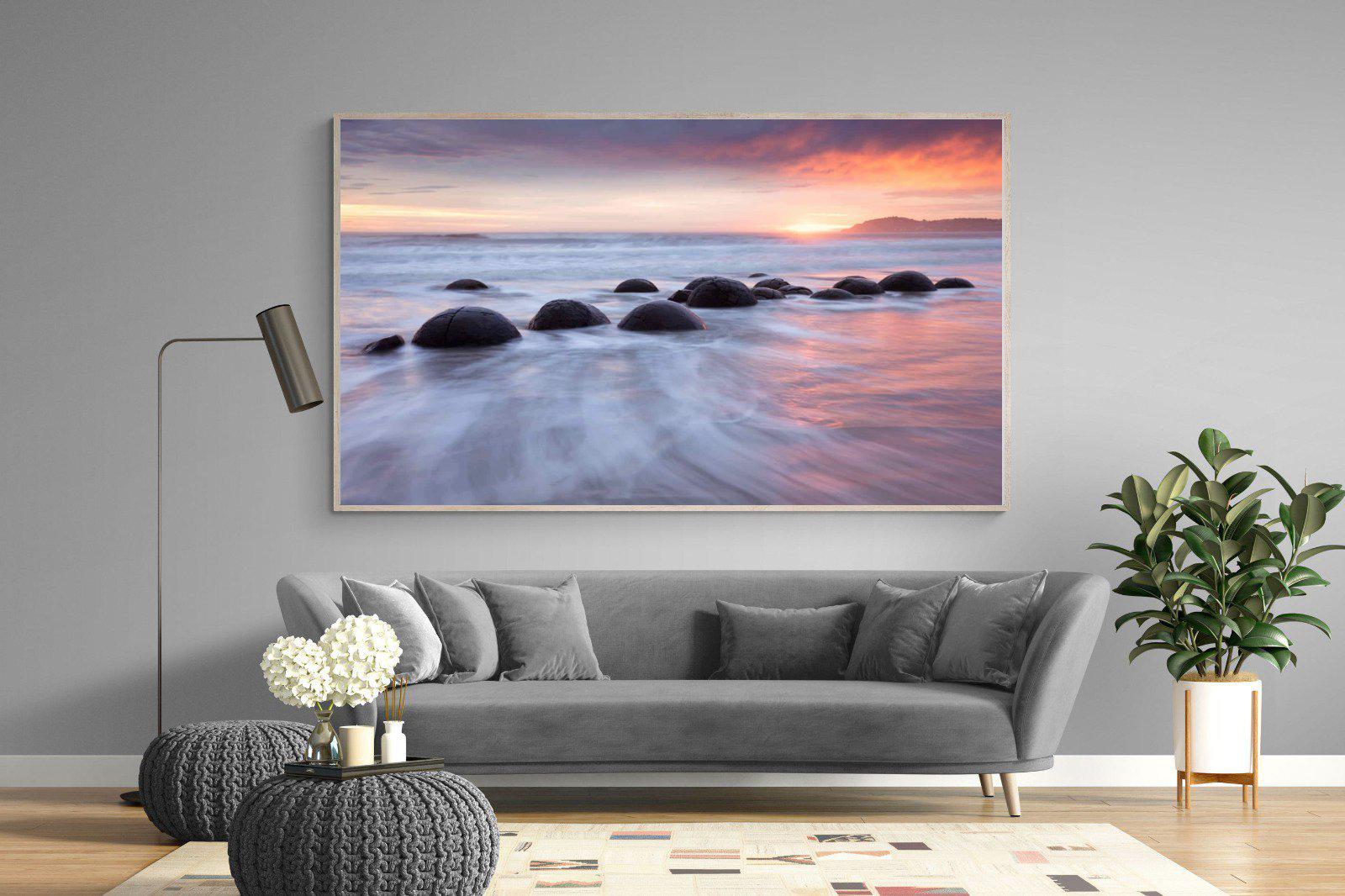 Moeraki Boulders-Wall_Art-220 x 130cm-Mounted Canvas-Wood-Pixalot