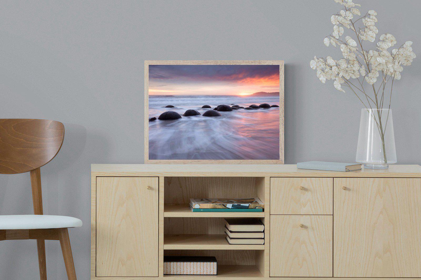 Moeraki Boulders-Wall_Art-60 x 45cm-Mounted Canvas-Wood-Pixalot