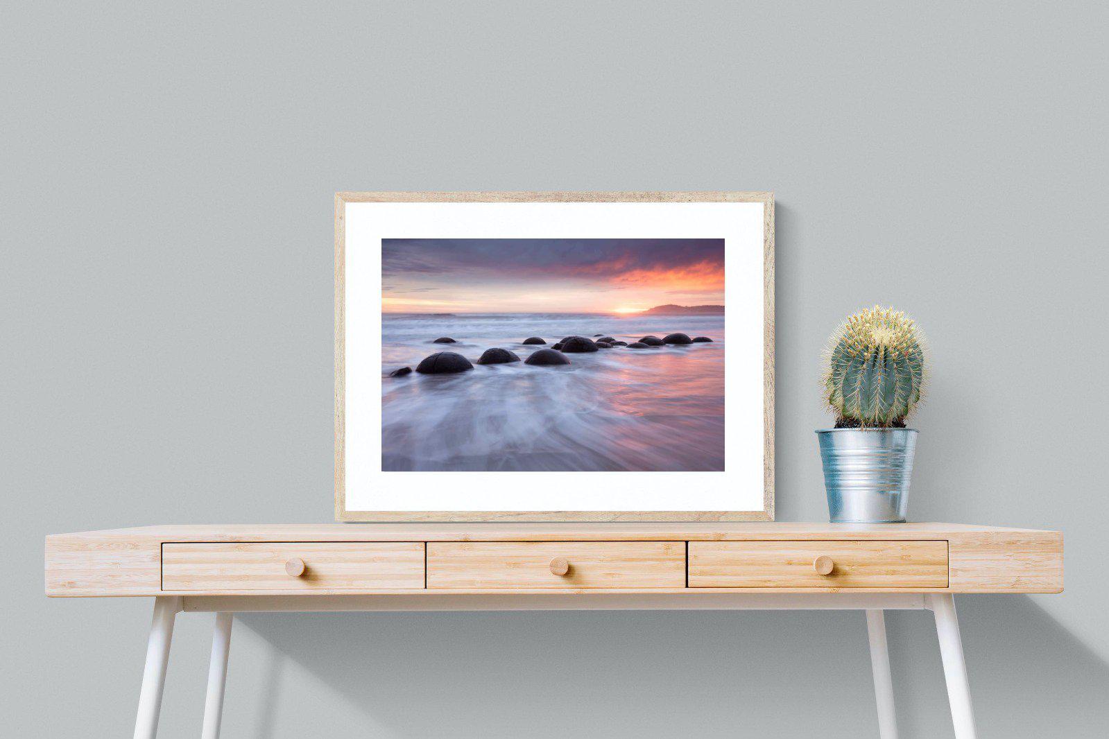 Moeraki Boulders-Wall_Art-80 x 60cm-Framed Print-Wood-Pixalot