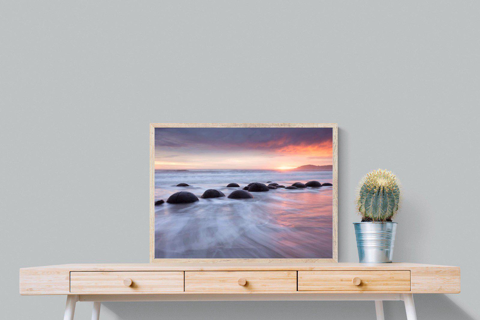 Moeraki Boulders-Wall_Art-80 x 60cm-Mounted Canvas-Wood-Pixalot