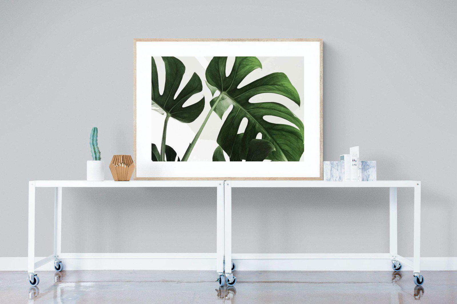 Monstera-Wall_Art-120 x 90cm-Framed Print-Wood-Pixalot