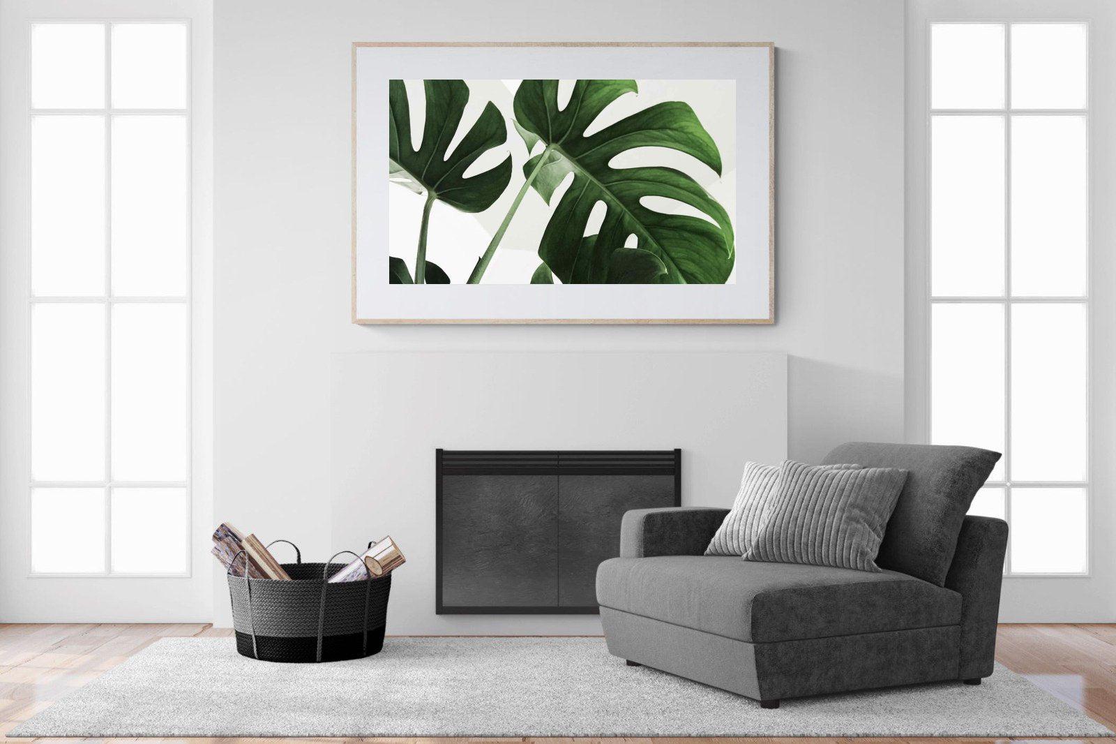 Monstera-Wall_Art-150 x 100cm-Framed Print-Wood-Pixalot