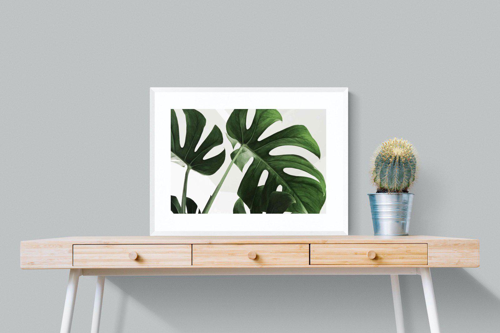 Monstera-Wall_Art-80 x 60cm-Framed Print-White-Pixalot