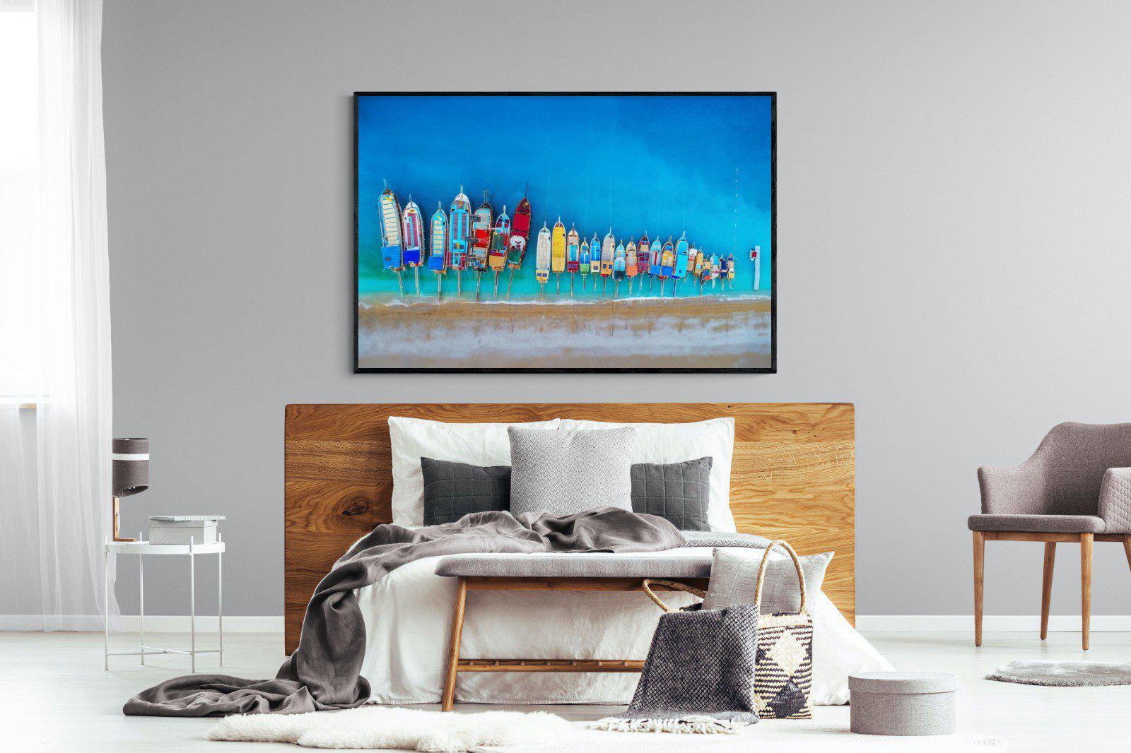 Moored-Wall_Art-150 x 100cm-Mounted Canvas-Black-Pixalot