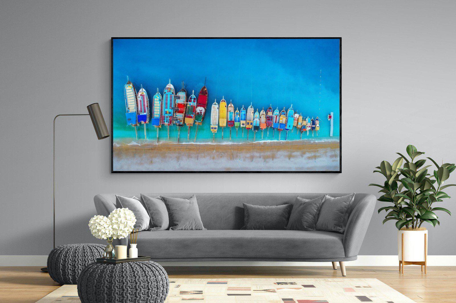 Moored-Wall_Art-220 x 130cm-Mounted Canvas-Black-Pixalot