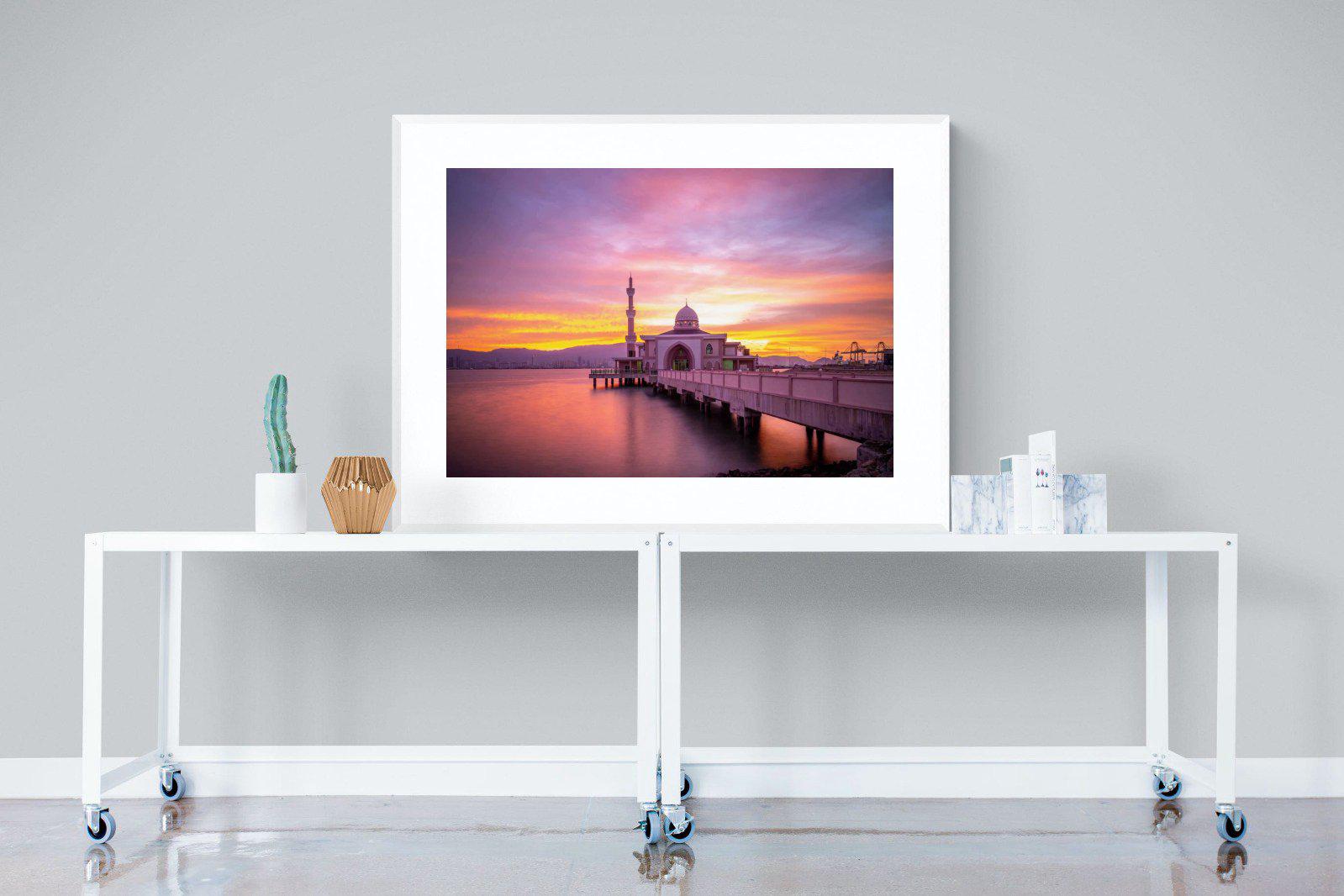 Mosque-Wall_Art-120 x 90cm-Framed Print-White-Pixalot