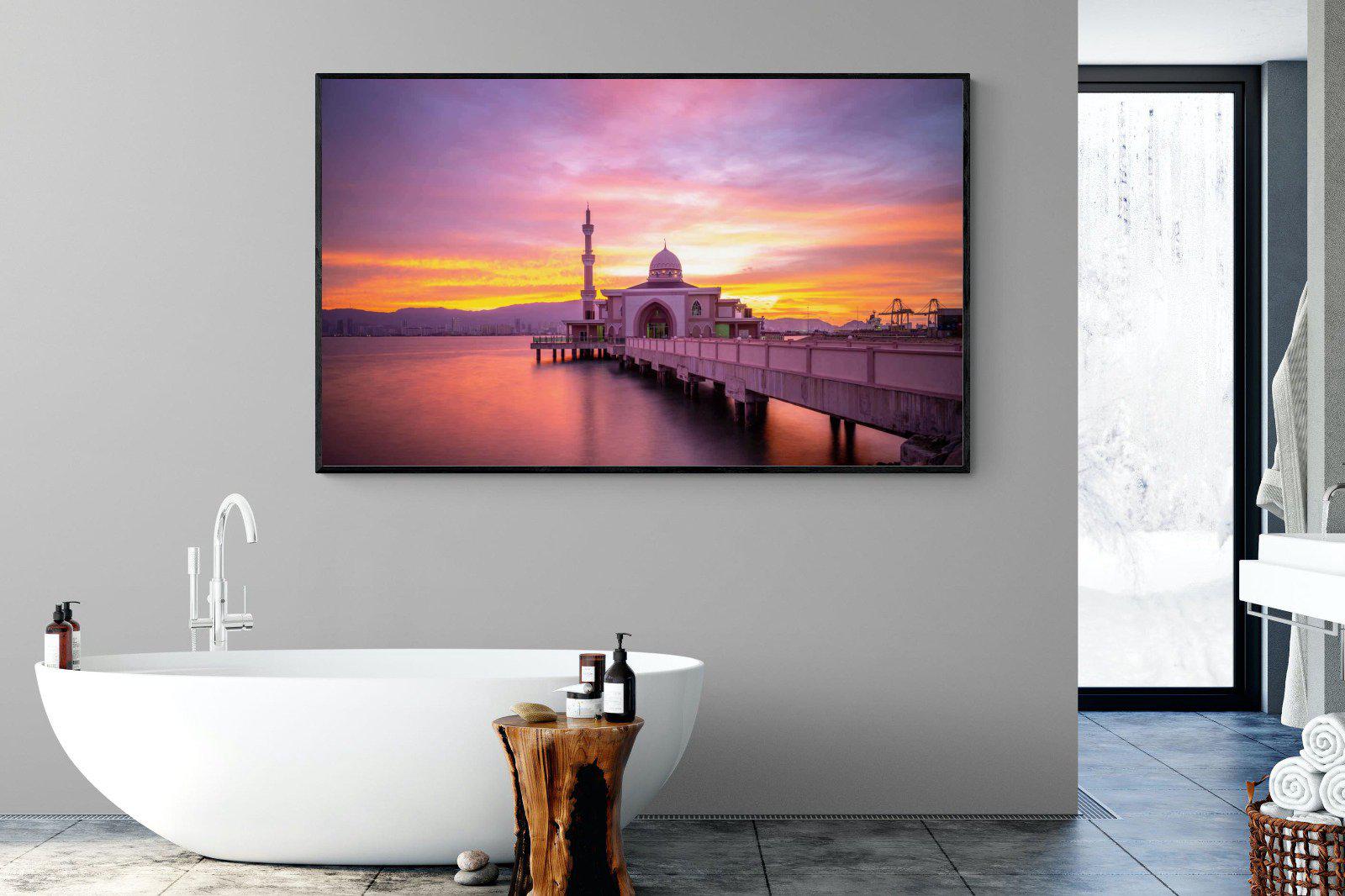 Mosque-Wall_Art-180 x 110cm-Mounted Canvas-Black-Pixalot