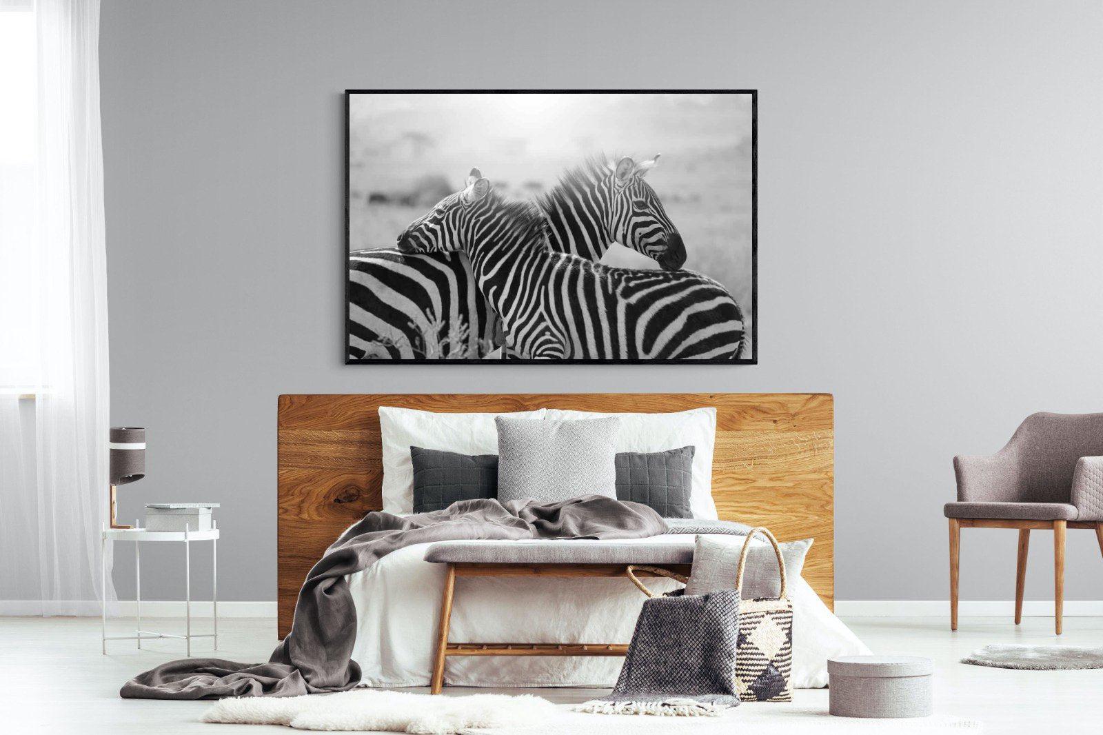 Mother & Foal-Wall_Art-150 x 100cm-Mounted Canvas-Black-Pixalot