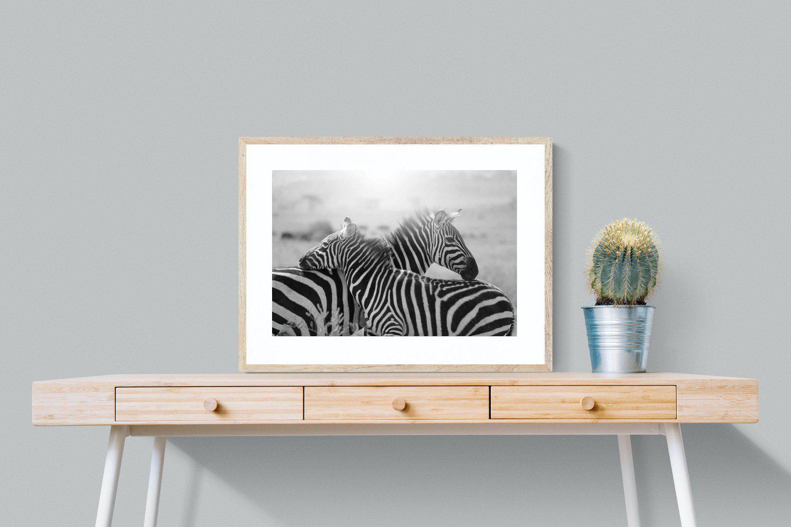 Mother & Foal-Wall_Art-80 x 60cm-Framed Print-Wood-Pixalot