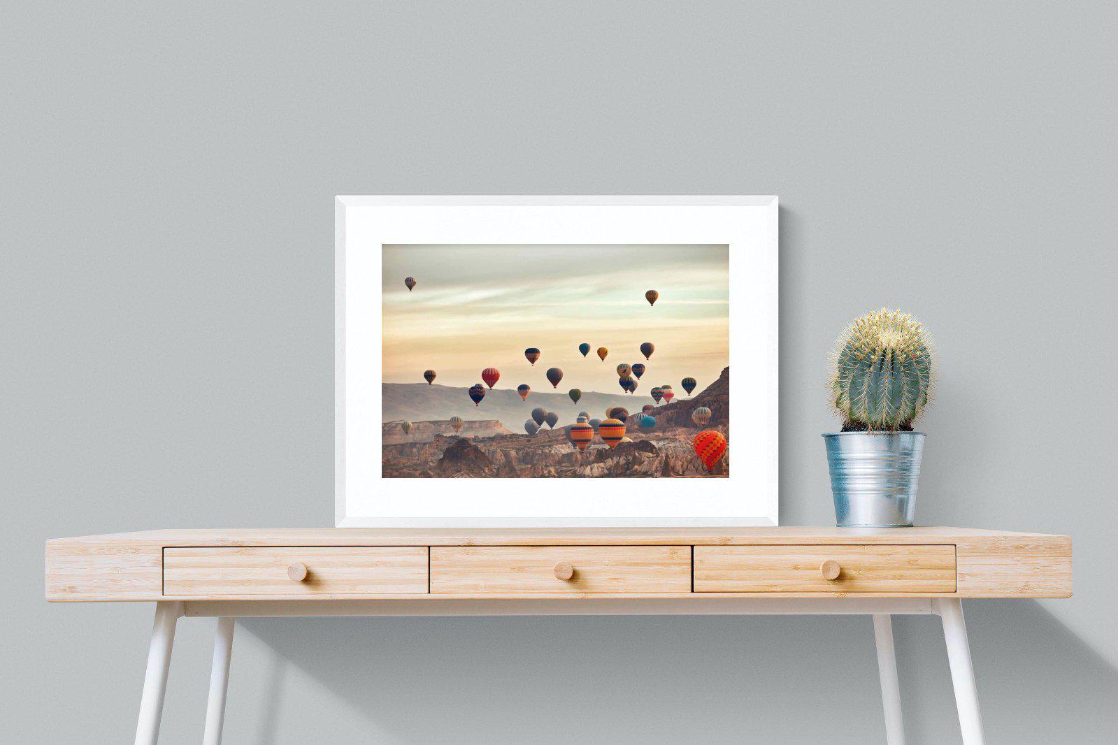 Mountain Balloons-Wall_Art-80 x 60cm-Framed Print-White-Pixalot