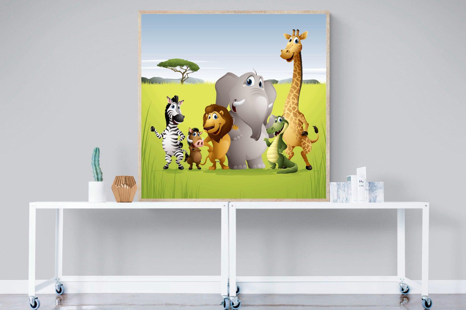 My African Buddies-Wall_Art-120 x 120cm-Mounted Canvas-Wood-Pixalot