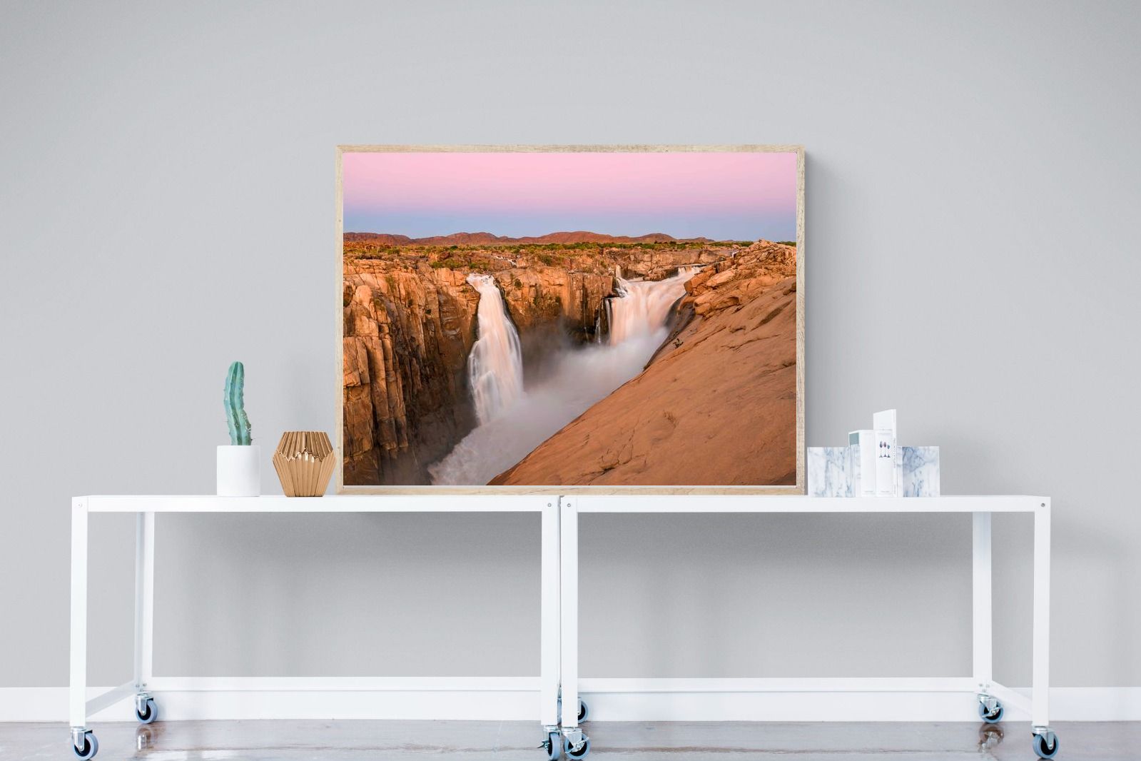 Namibian Falls-Wall_Art-120 x 90cm-Mounted Canvas-Wood-Pixalot