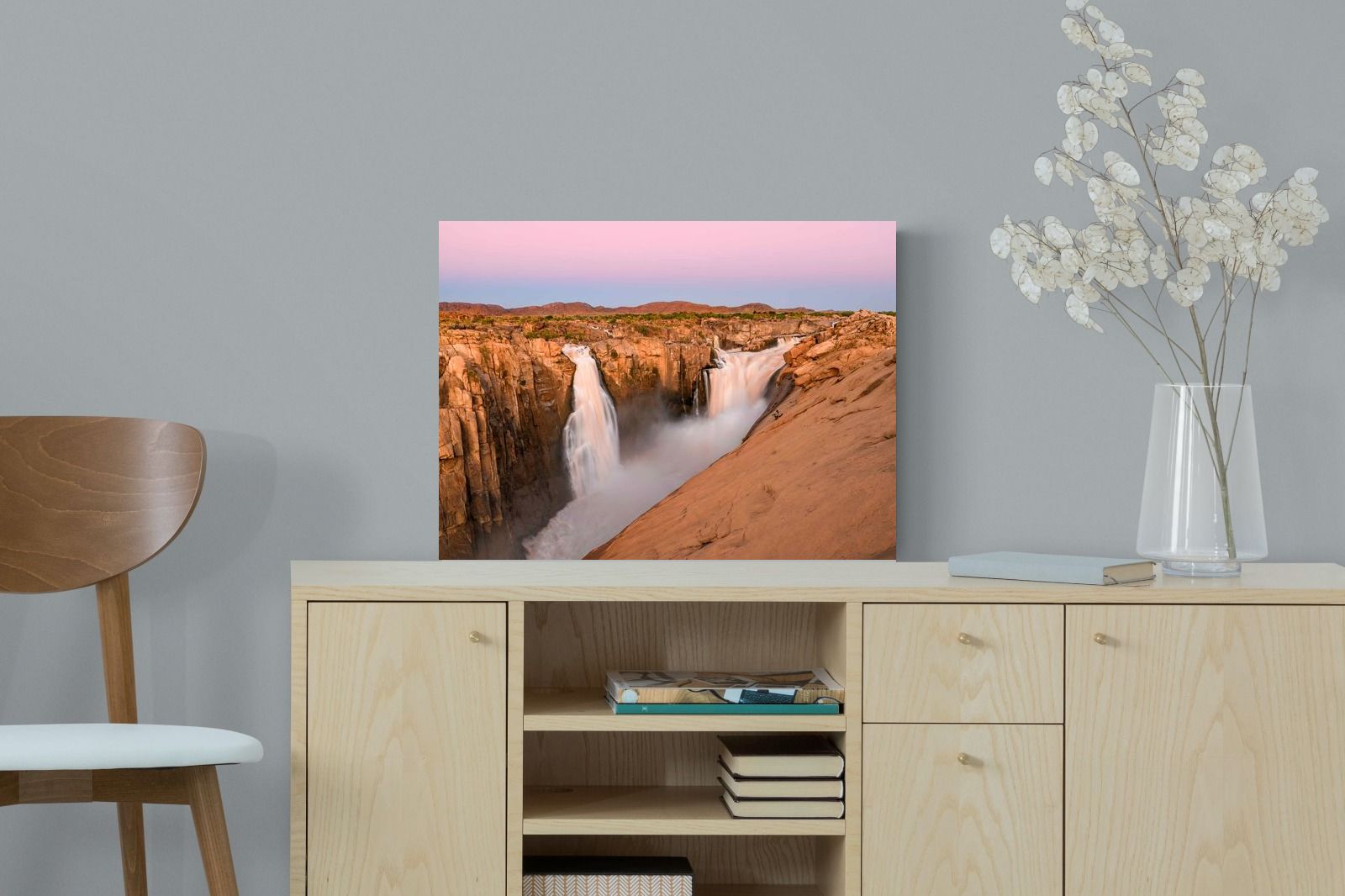 Namibian Falls-Wall_Art-60 x 45cm-Mounted Canvas-No Frame-Pixalot