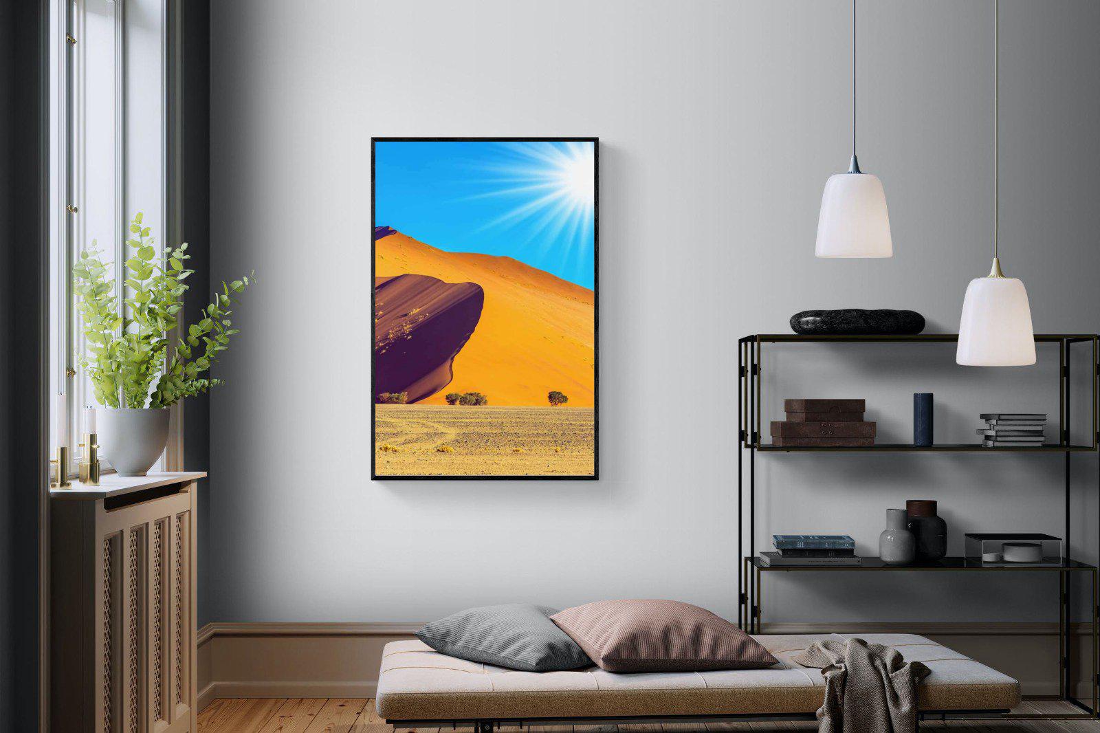 Namibian Landscape-Wall_Art-100 x 150cm-Mounted Canvas-Black-Pixalot