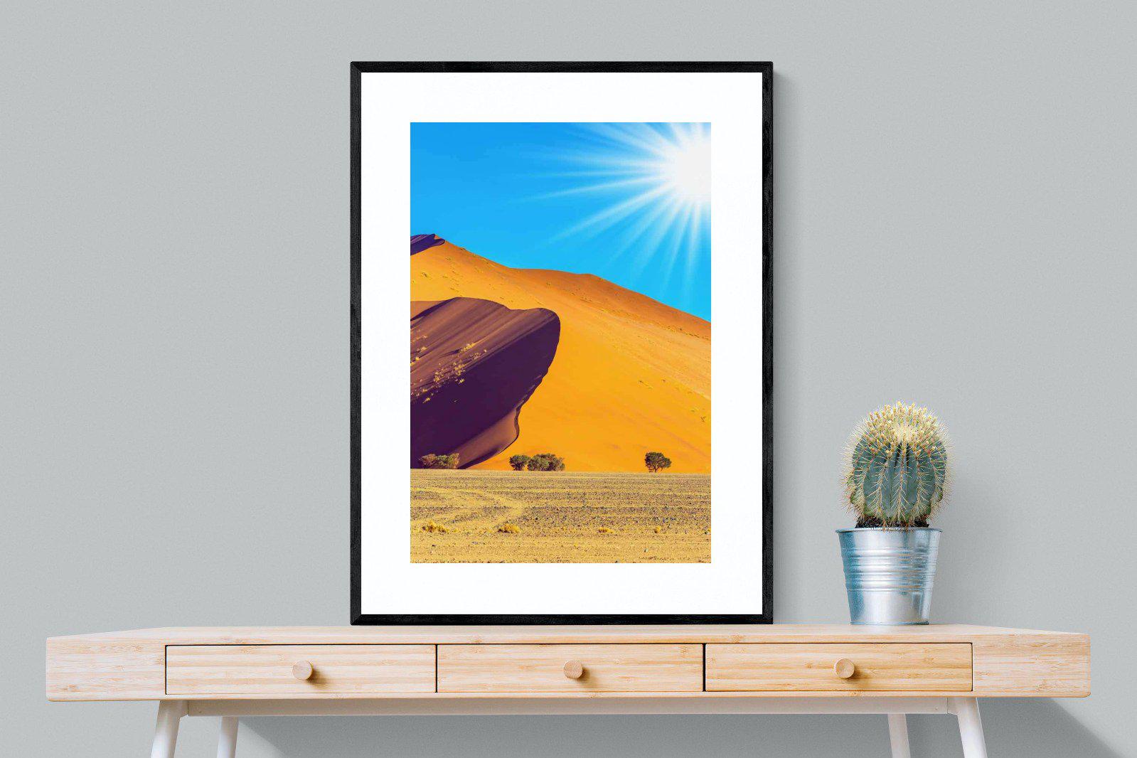 Namibian Landscape-Wall_Art-75 x 100cm-Framed Print-Black-Pixalot