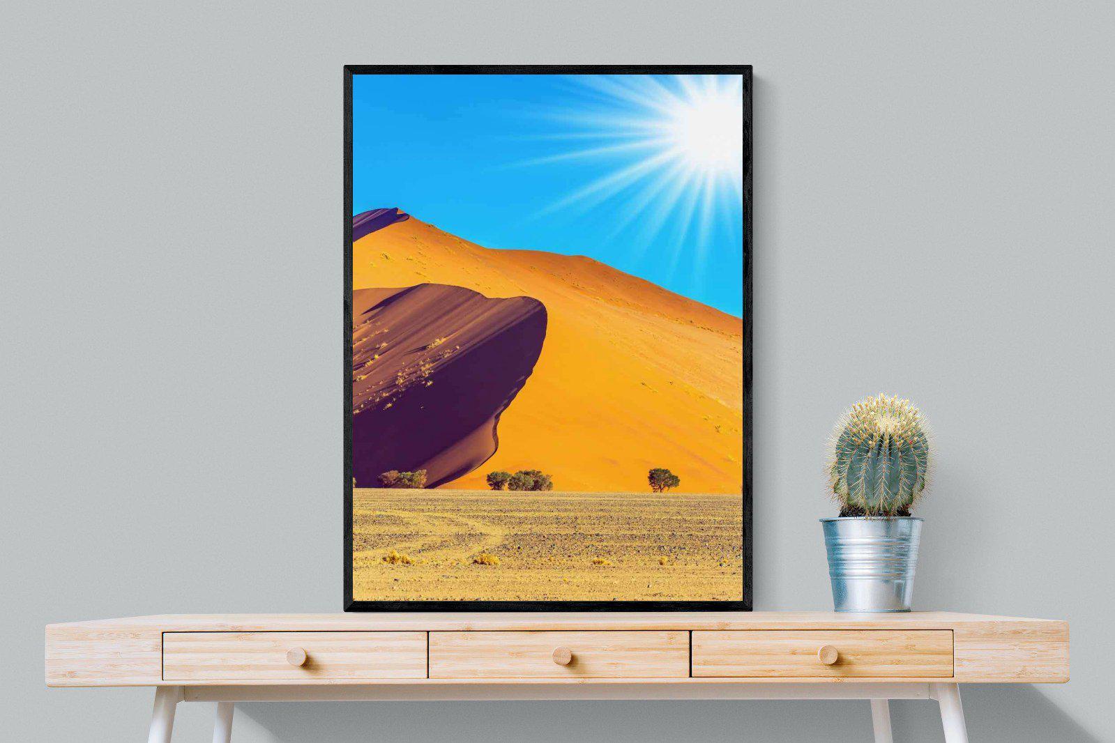 Namibian Landscape-Wall_Art-75 x 100cm-Mounted Canvas-Black-Pixalot