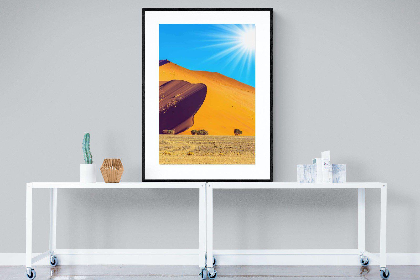 Namibian Landscape-Wall_Art-90 x 120cm-Framed Print-Black-Pixalot