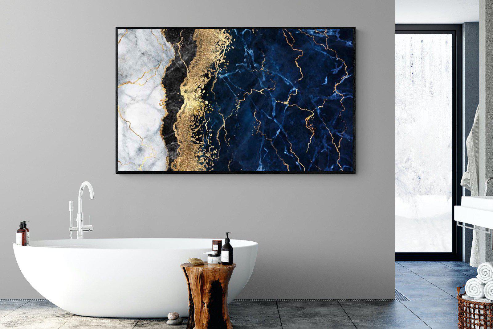 Navy & Gold-Wall_Art-180 x 110cm-Mounted Canvas-Black-Pixalot