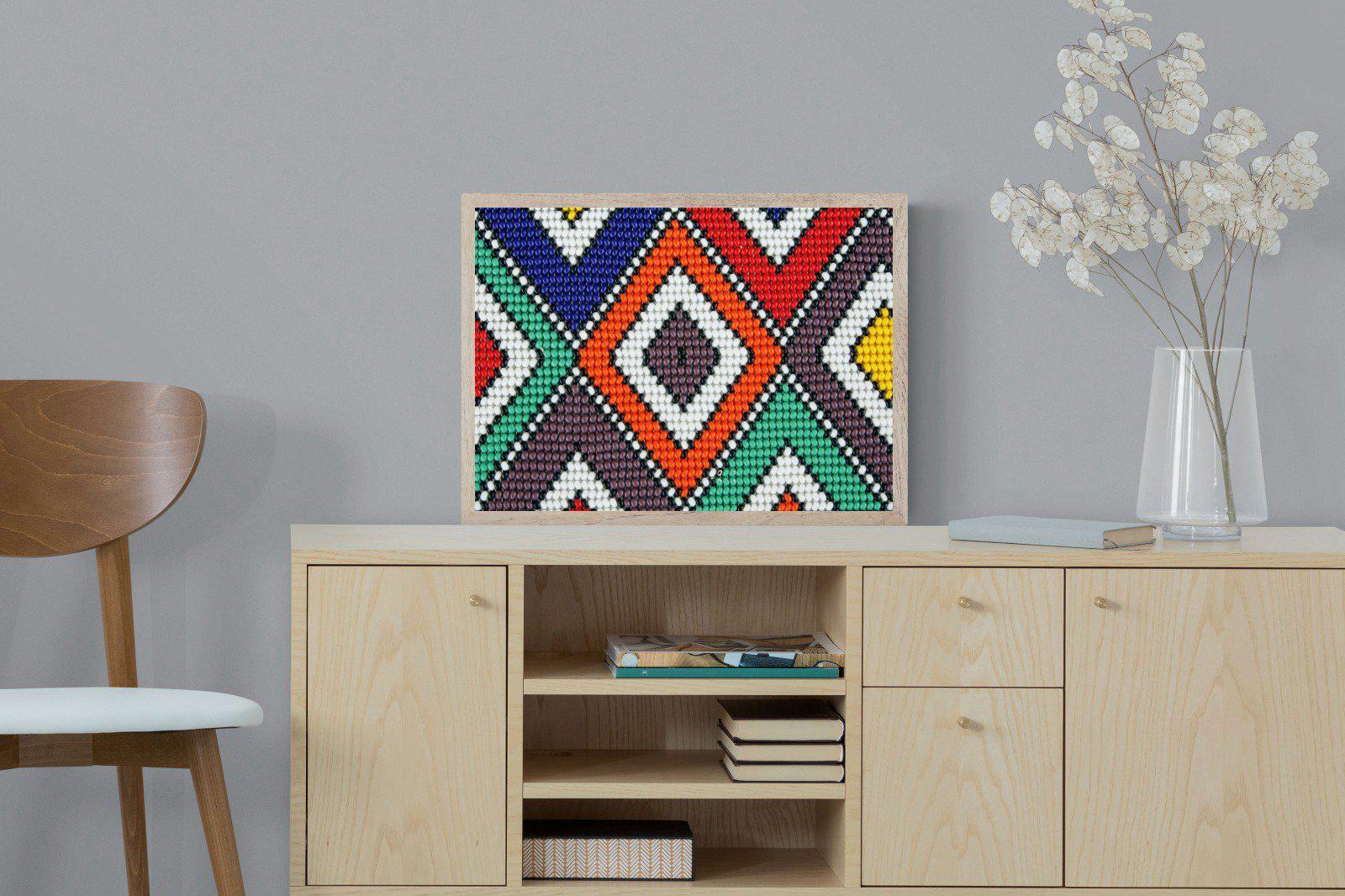 Ndebele Beads-Wall_Art-60 x 45cm-Mounted Canvas-Wood-Pixalot