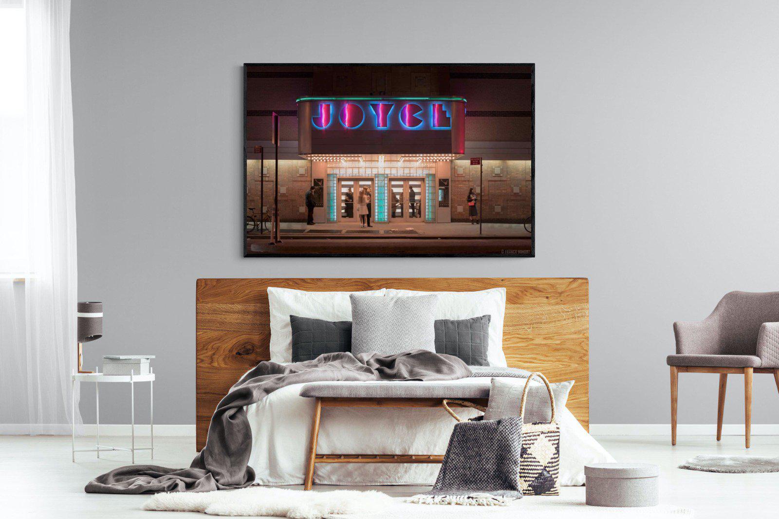 Neon Brooklyn-Wall_Art-150 x 100cm-Mounted Canvas-Black-Pixalot