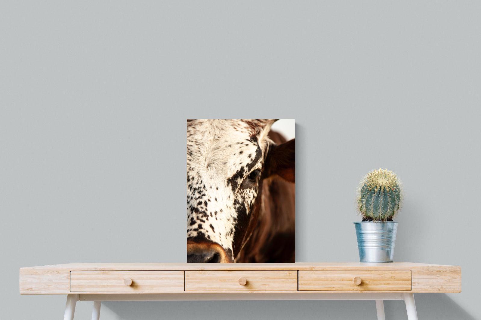 Nguni Close-Wall_Art-45 x 60cm-Mounted Canvas-No Frame-Pixalot