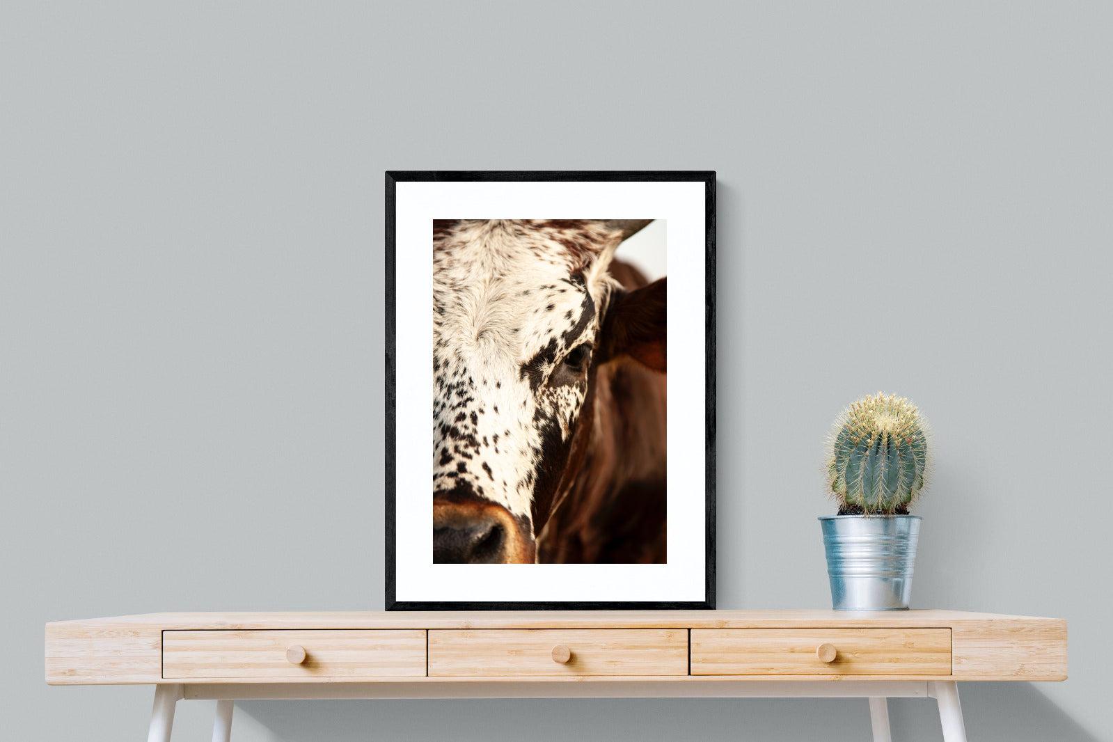 Nguni Close-Wall_Art-60 x 80cm-Framed Print-Black-Pixalot