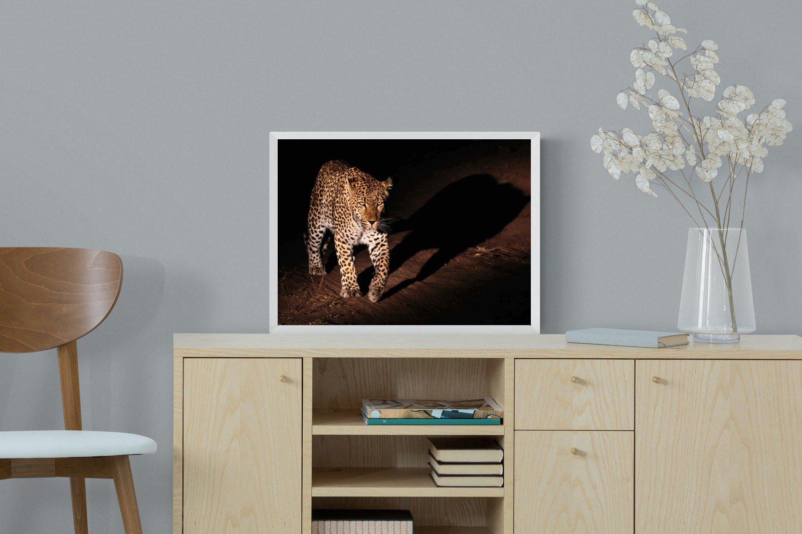 Night Leopard-Wall_Art-60 x 45cm-Mounted Canvas-White-Pixalot